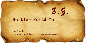 Bettler Zoltán névjegykártya